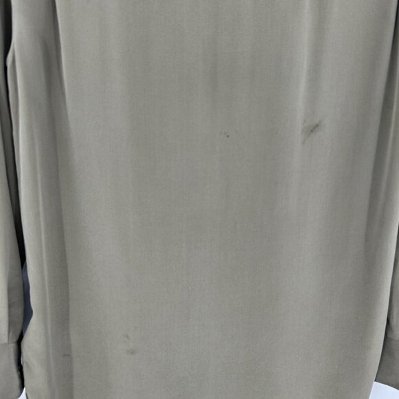 ALL SAINTS 100% Silk Army Green Pearl Snap Button Up Lightweight Blouse Size 0 - Picture 6 of 6